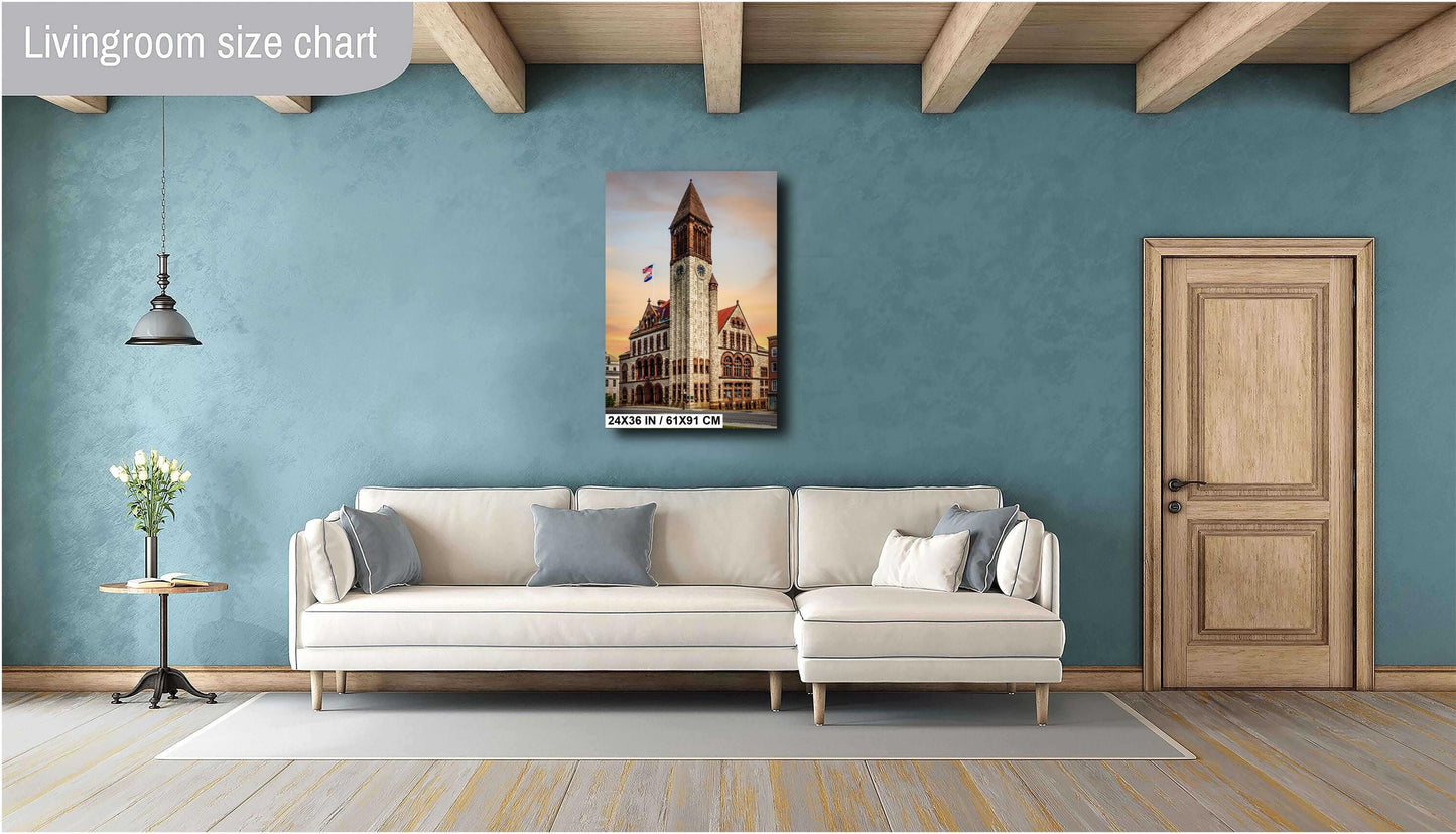 Beneath the Clock Tower: Albany City Hall, New York Print Wall Art Photography Architecture Portrait Aluminum/Acrylic/Metal/Canvas