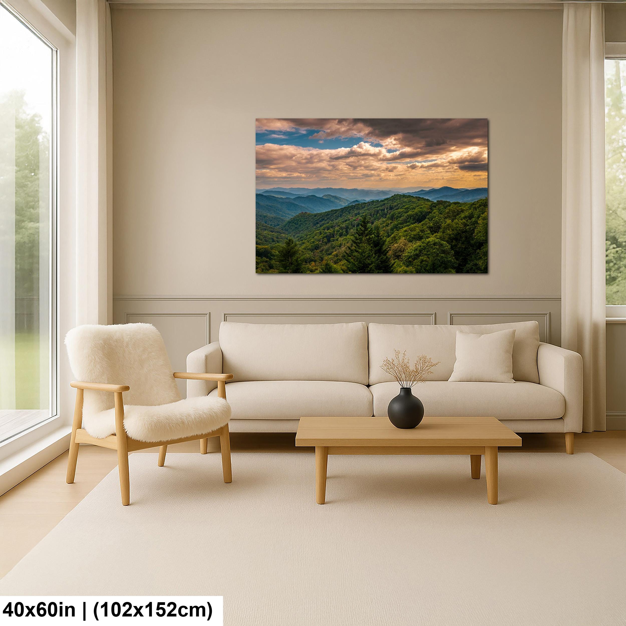 Distant Highlands: Great Smoky Mountains Tennessee Landscape Photo Wall Art