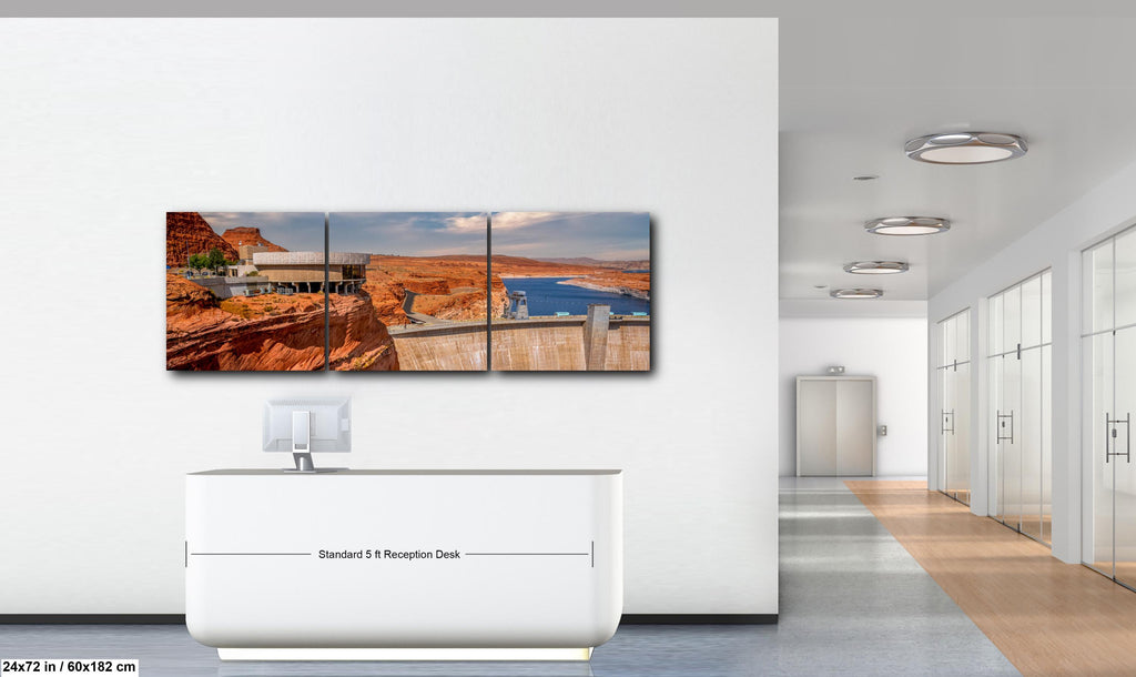 Glen Canyon Dam Overlooking Lake Powell Arizona Photography Print, Red Rock Desert Wall Art