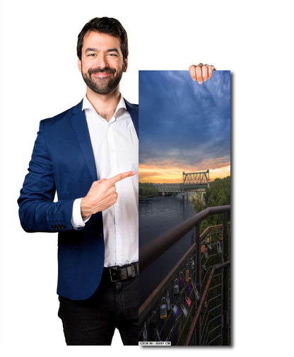 Kansas City Love Locks Bridge Missouri River Sunset Photography Wall Art