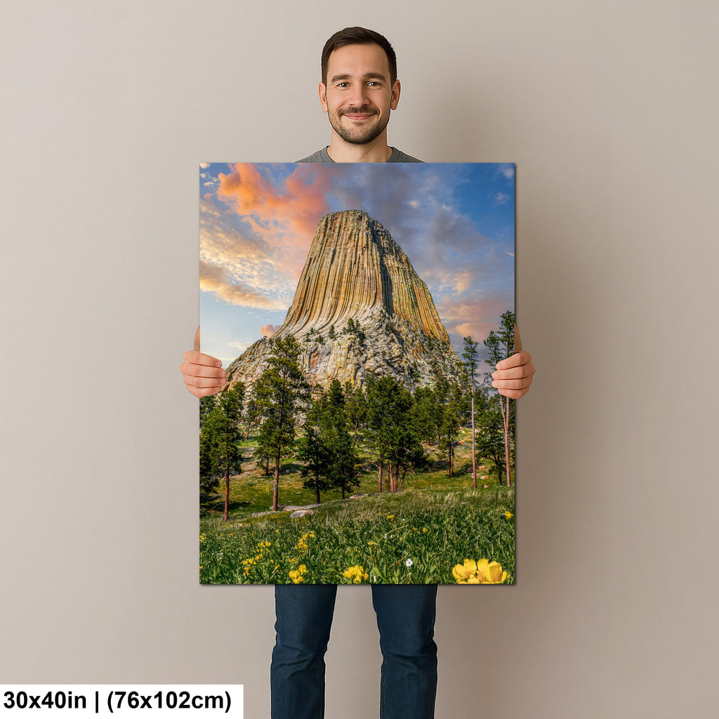 Towering Presence: Devils Tower Wyoming Summer Landscape Photo Wall Art
