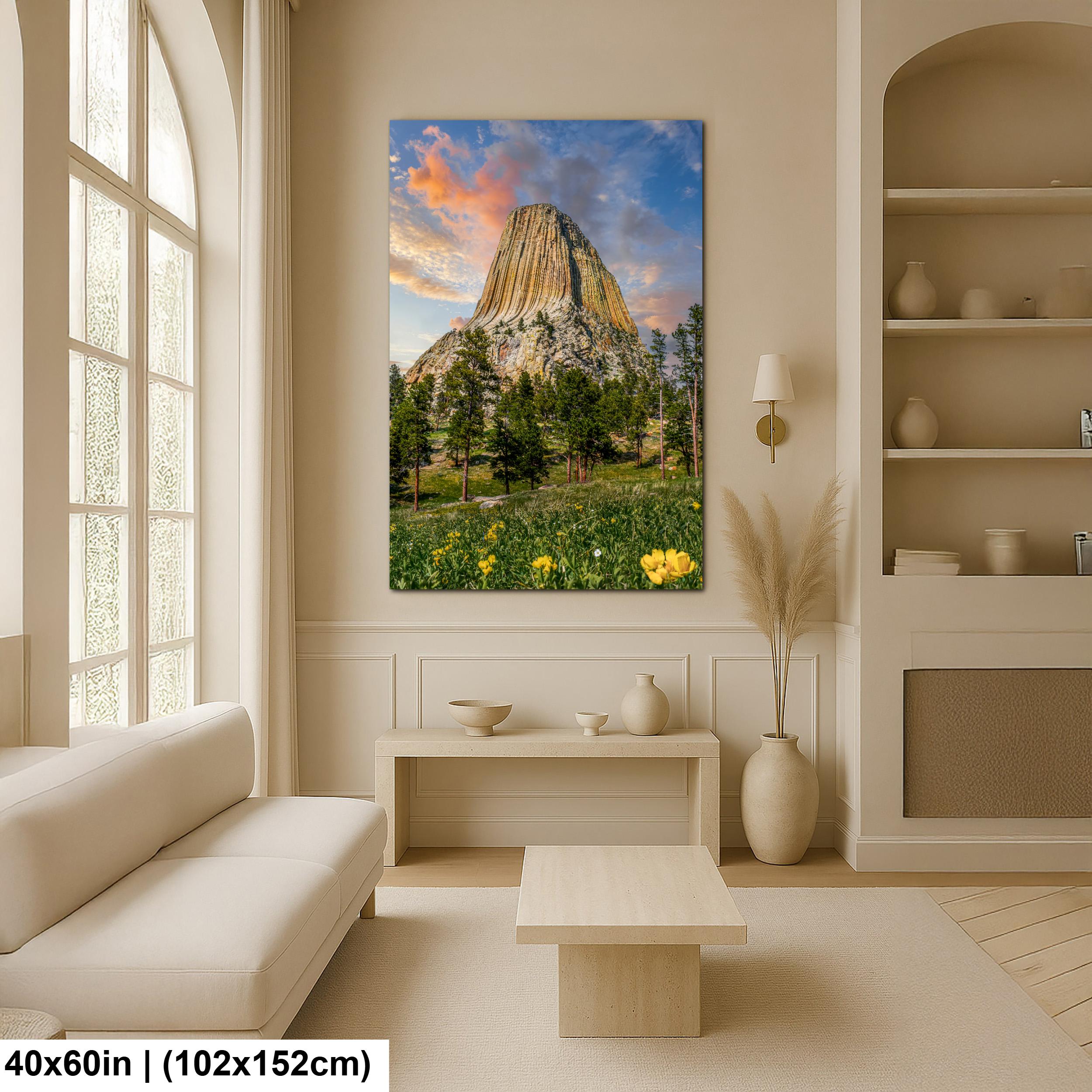 Towering Presence: Devils Tower Wyoming Summer Landscape Photo Wall Art