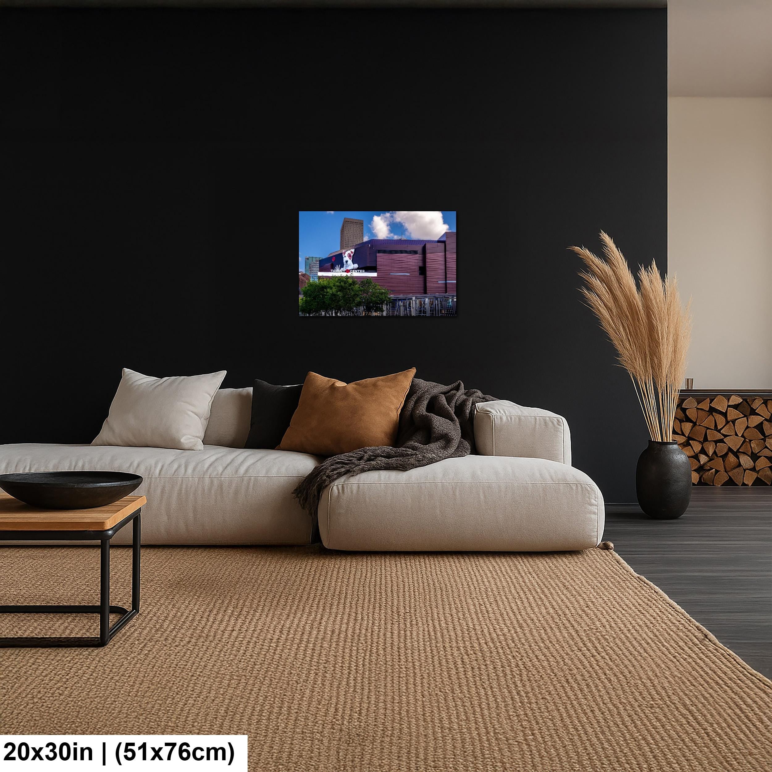 Target Center with Minneapolis Skyline, Arena Wall Art, Timberwolves and Lynx Home Photography Print