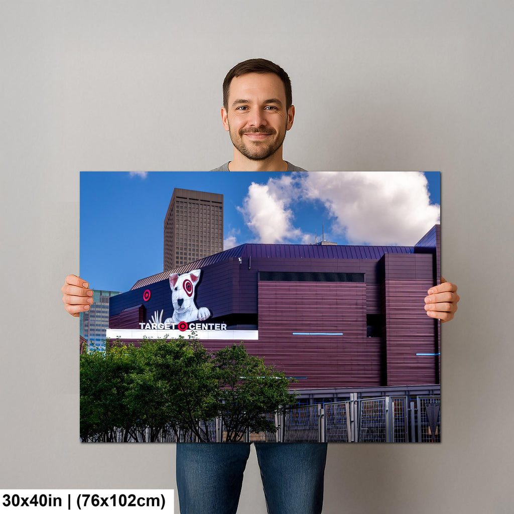 Target Center with Minneapolis Skyline, Arena Wall Art, Timberwolves and Lynx Home Photography Print