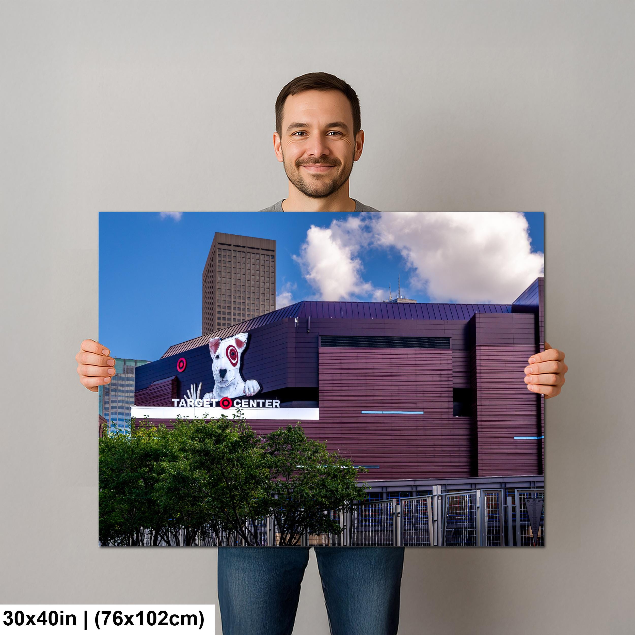 Target Center with Minneapolis Skyline, Arena Wall Art, Timberwolves and Lynx Home Photography Print
