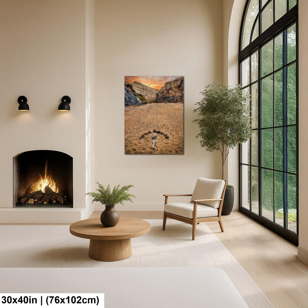 Desert Arrow: Painted Canyon Mecca Hills California Sunset Photo Wall Art