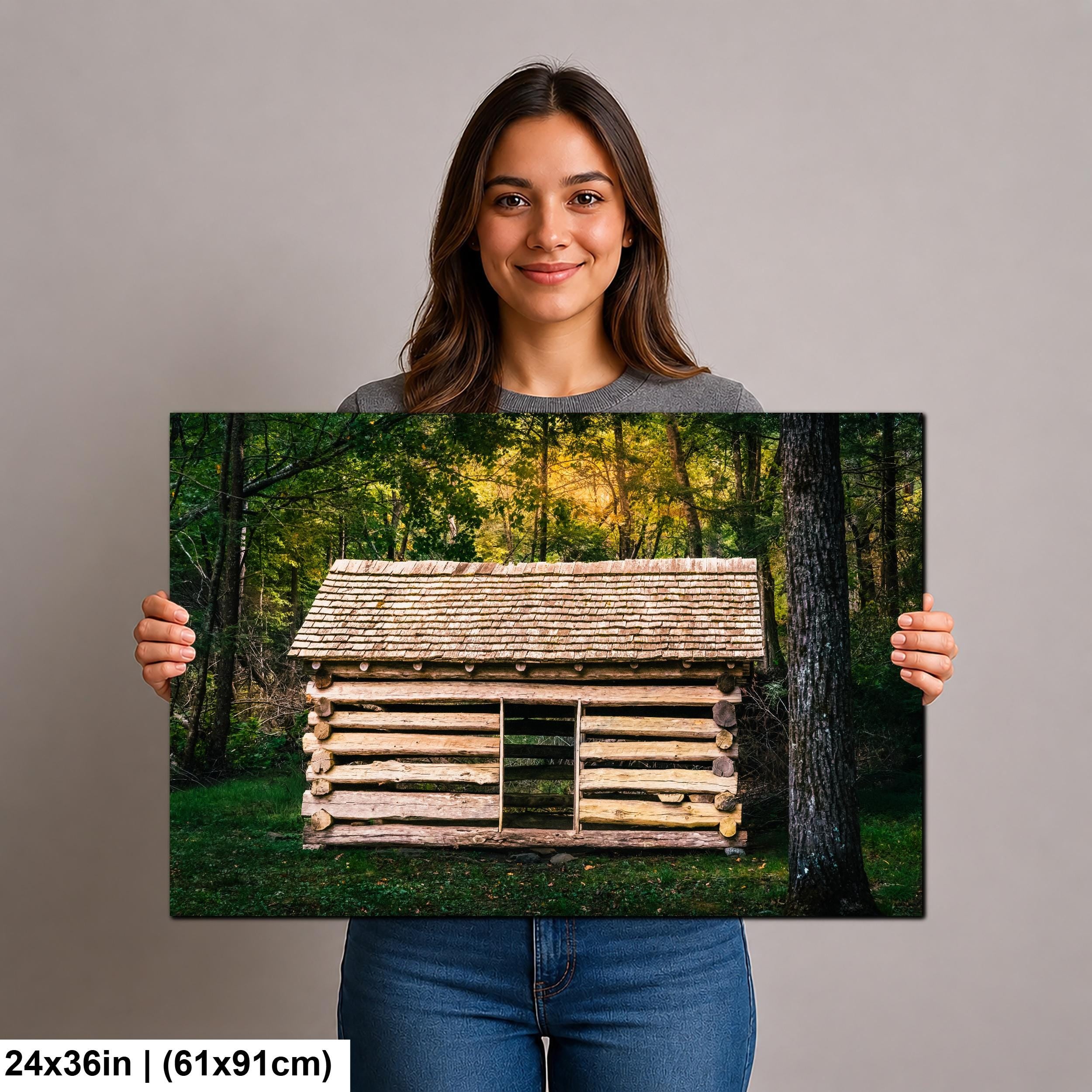 Woodland Homestead: Log Cabin Great Smoky Mountains National Park Wall Art