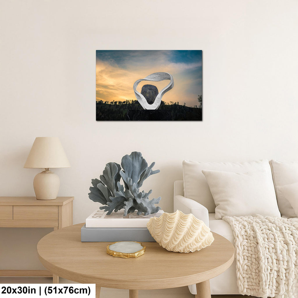 Modern Monumental View: Devils Tower Sculpture Wyoming Photography Wall Art