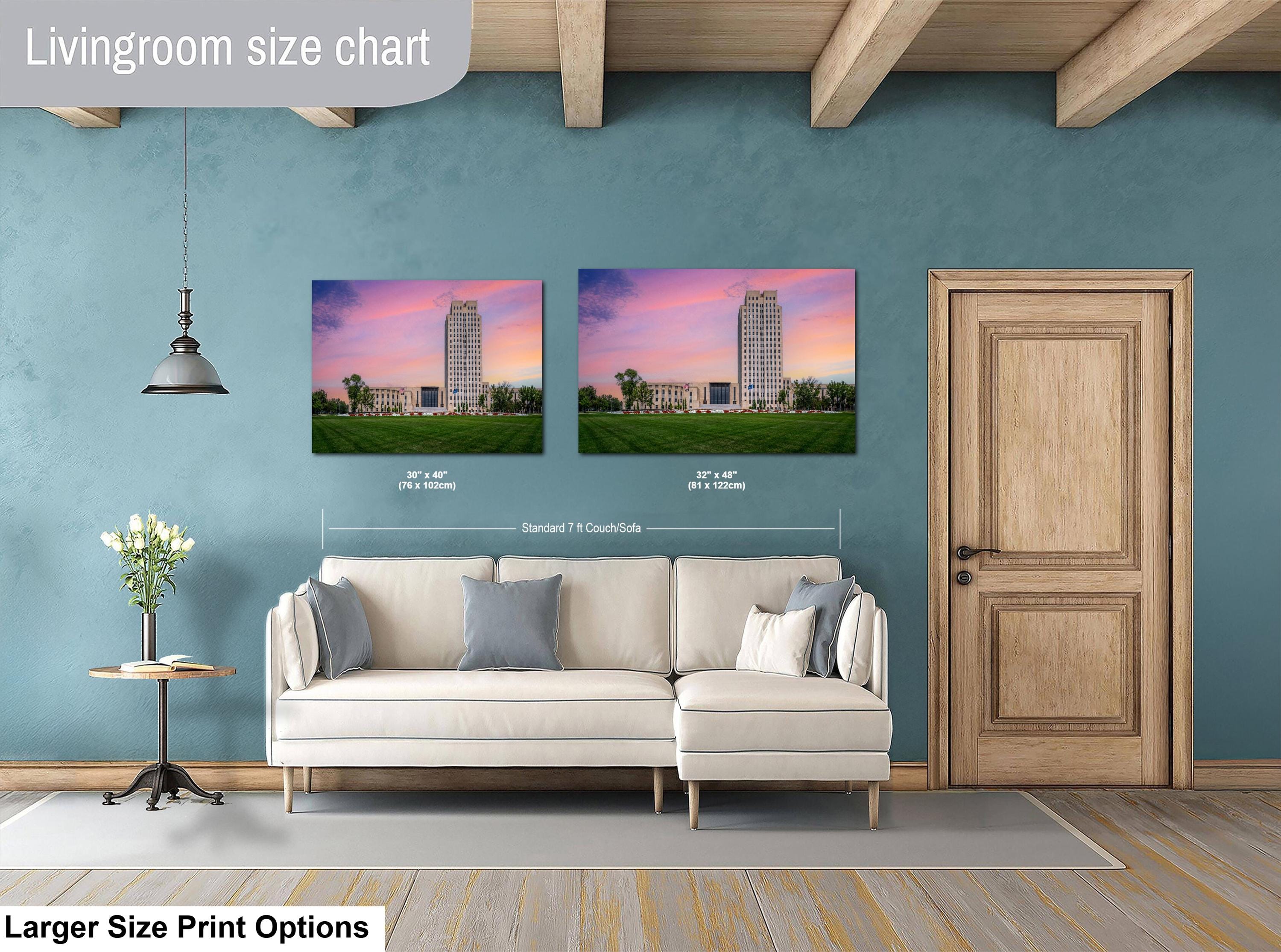 North Dakota State Capitol Sunset Skyscraper, Bismarck Architectural Photography Wall Art