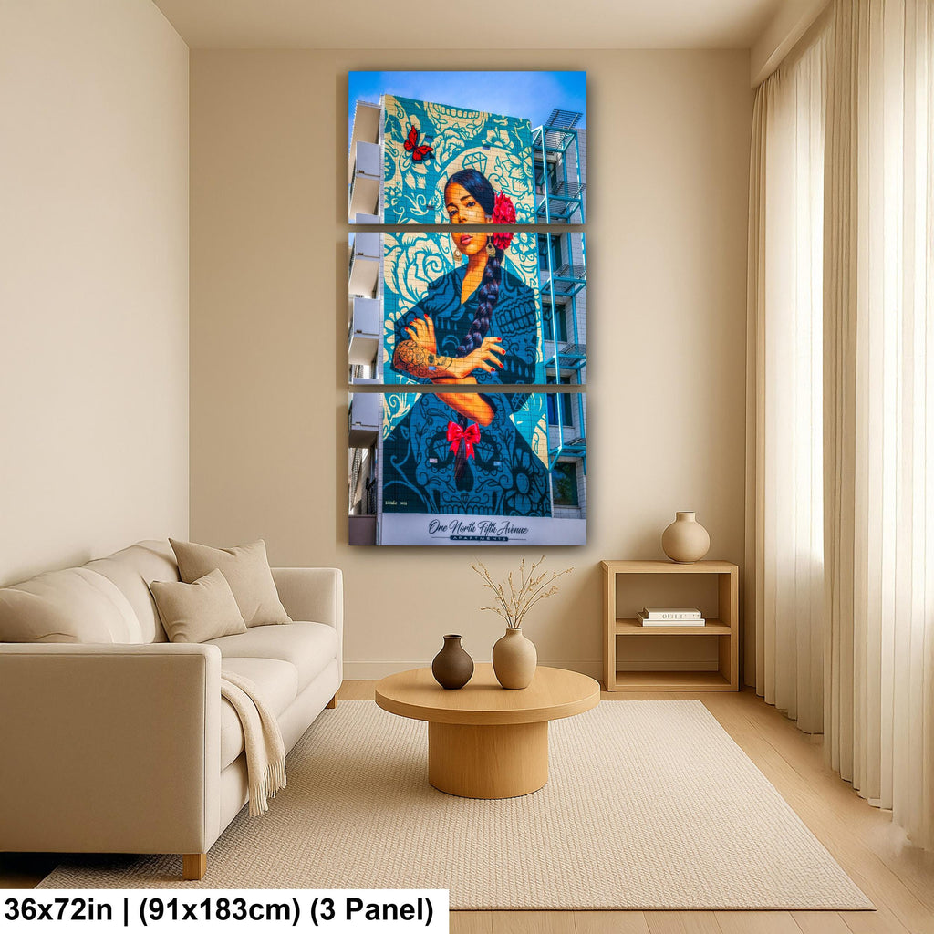 Tucson Mural - La Mujer Butterfly Mural, The Woman Portrait, Photography Print Wall Art