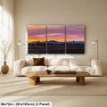 Quartzsite Arizona Sunset Panorama Photography Print, Sonoran Desert Mountain Wall Art