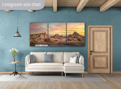 Badlands National Park Sunset Print: South Dakota Buttes Landscape Wall Art