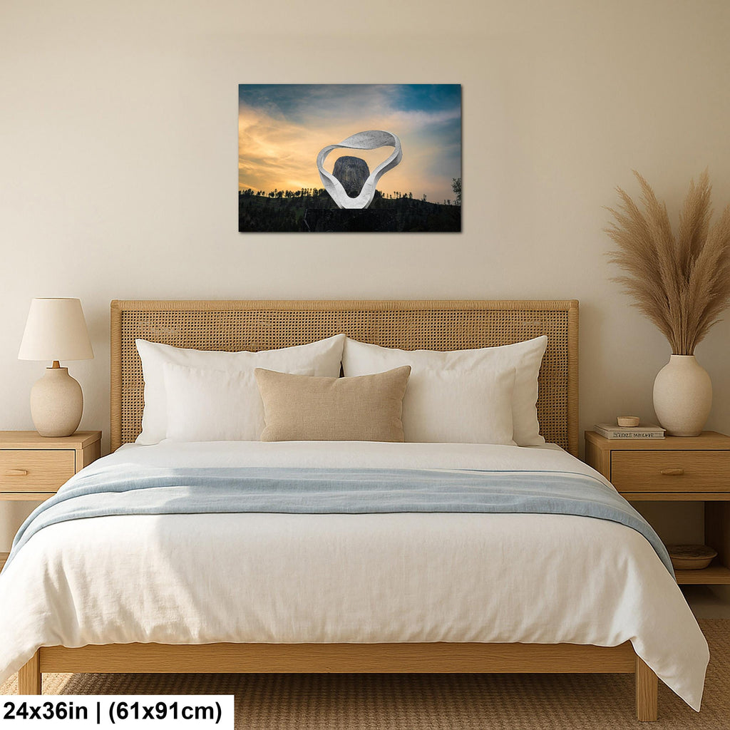 Modern Monumental View: Devils Tower Sculpture Wyoming Photography Wall Art
