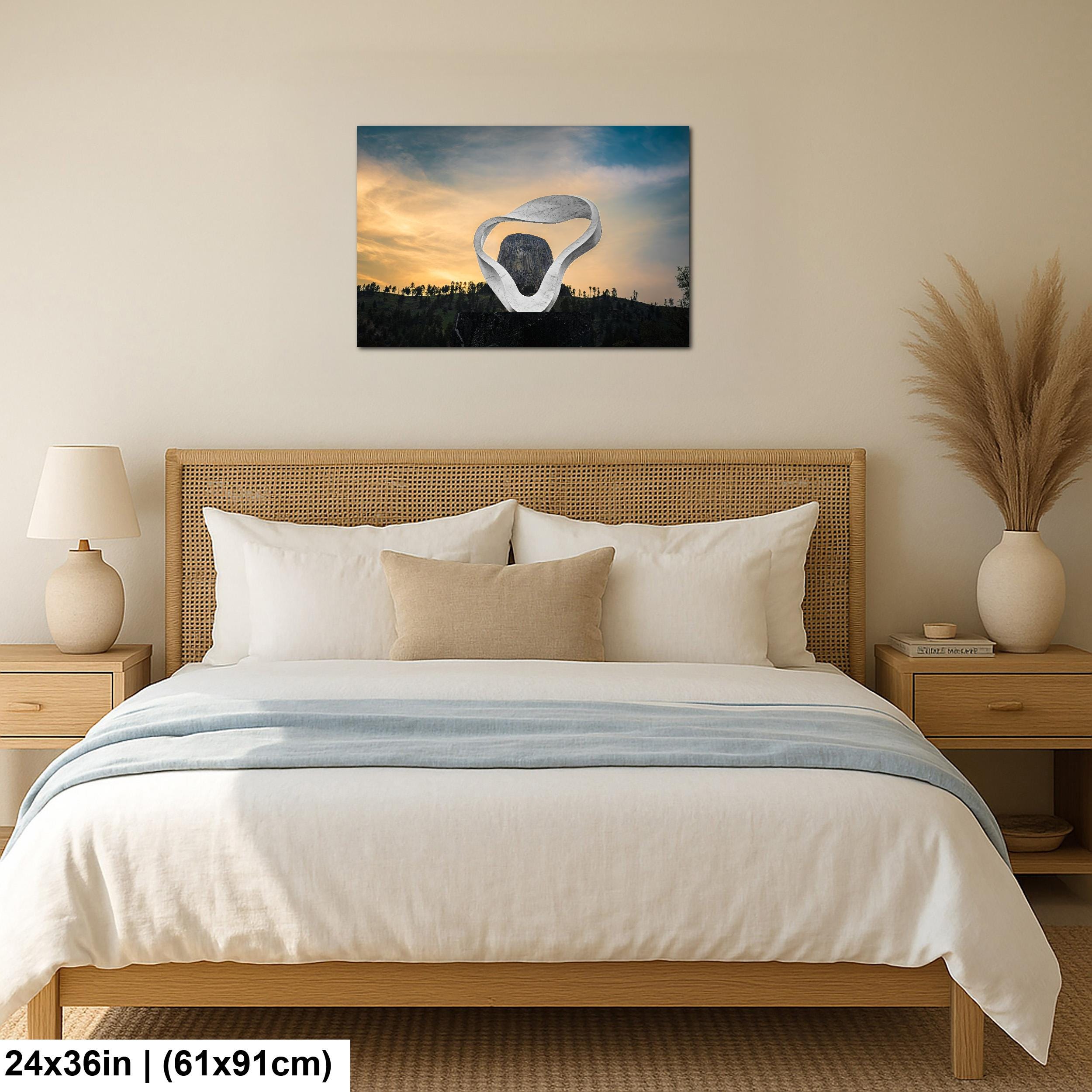 Modern Monumental View: Devils Tower Sculpture Wyoming Photography Wall Art