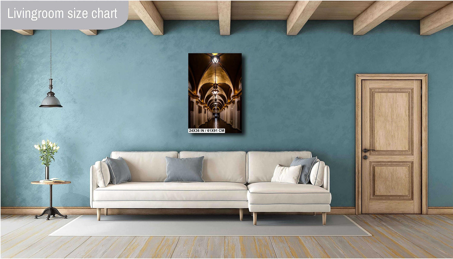 Pennsylvania State Capitol Hallway: Historic Building Wall Art Print Downtown Harrisburg Landmark Photography Aluminum/Acrylic/Metal/Canvas