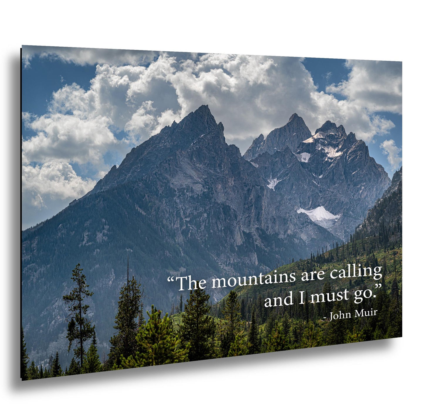 John Muir Motivational Wall Art for Adventure and Reflection, Mountain Landscape Photography Print for Home or Office Decor
