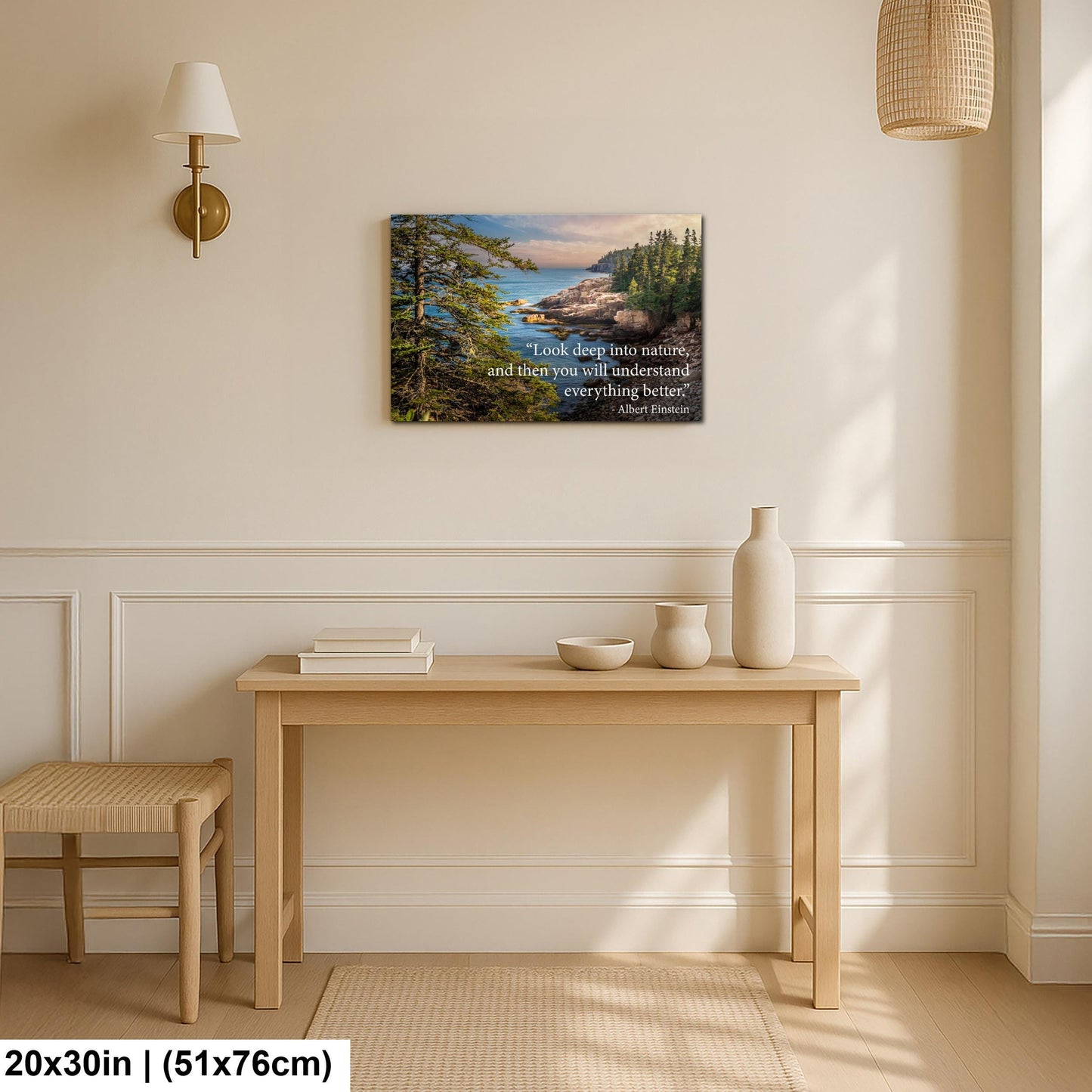 Albert Einstein Look Deep Into Nature Coastal Forest Motivational Photography Print