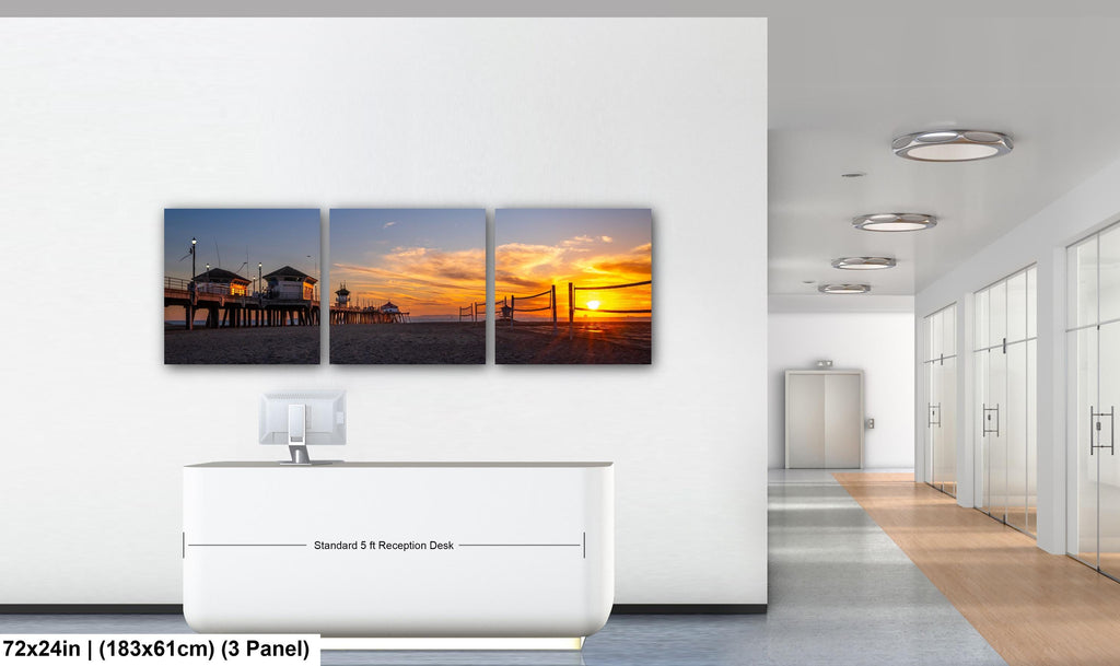 Courtside Sunset: Huntington Beach Pier California Photography Wall Art
