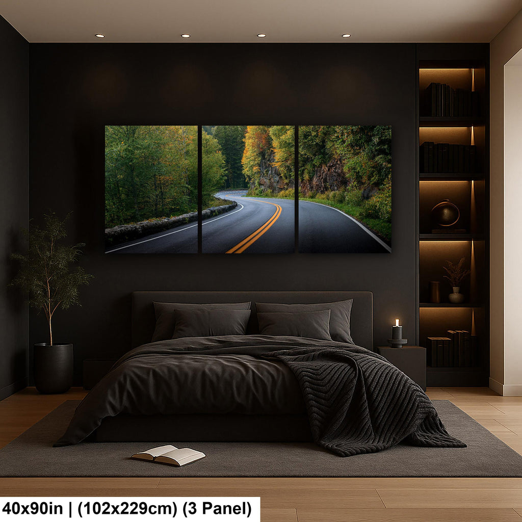 Winding Solace: Curved Road Great Smoky Mountains National Park Wall Art