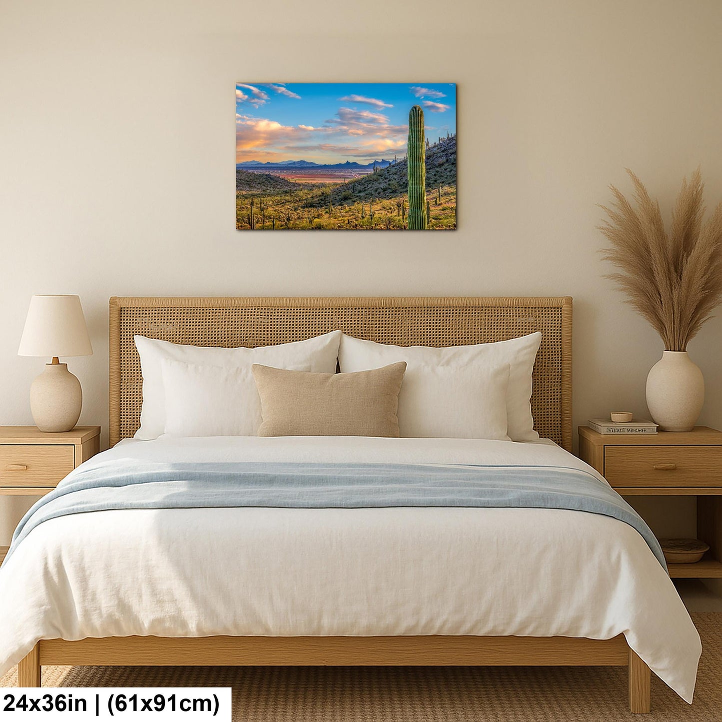 Desert Valley View with Saguaros, Casa Grande Arizona, Photography Wall Art