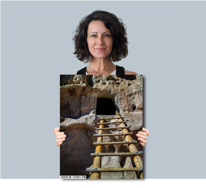 Ladders of Legacy: Exploring Bandelier National Monument Los Alamos New Mexico Wall Art Print Aluminum/Acrylic/Metal/Canvas