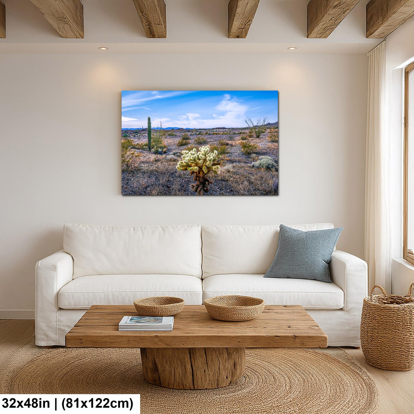 Teddy Bear Cholla in Bloom, Quartzsite Arizona Desert Landscape Photography Print