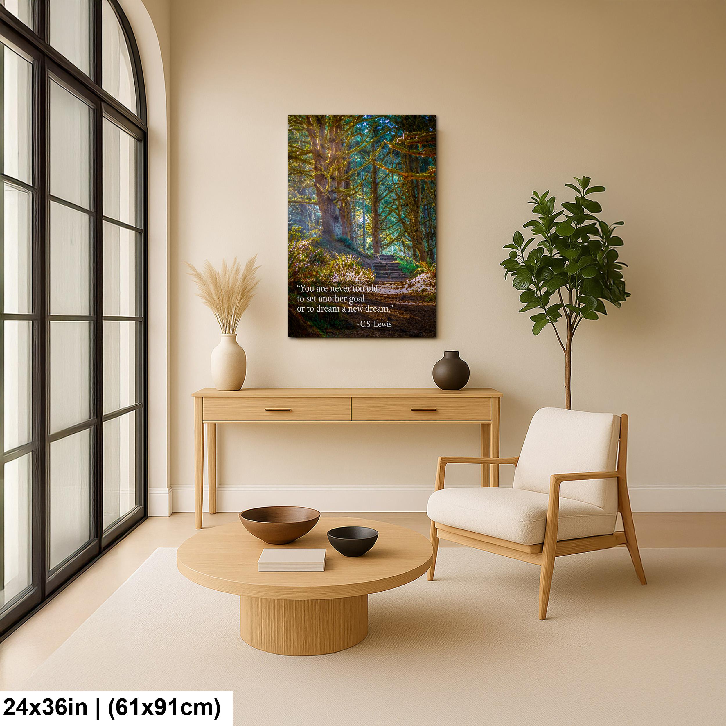C.S. Lewis Wall Art – Inspirational Quote Print | Forest Path Photography Decor