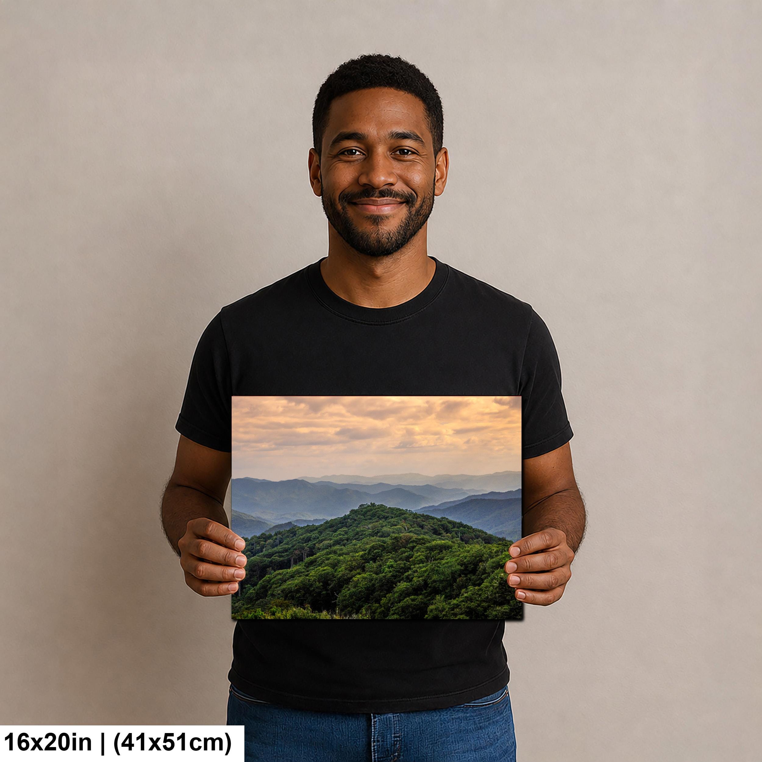 Layered Blue Majesty: Great Smoky Mountains Tennessee Photography Wall Art