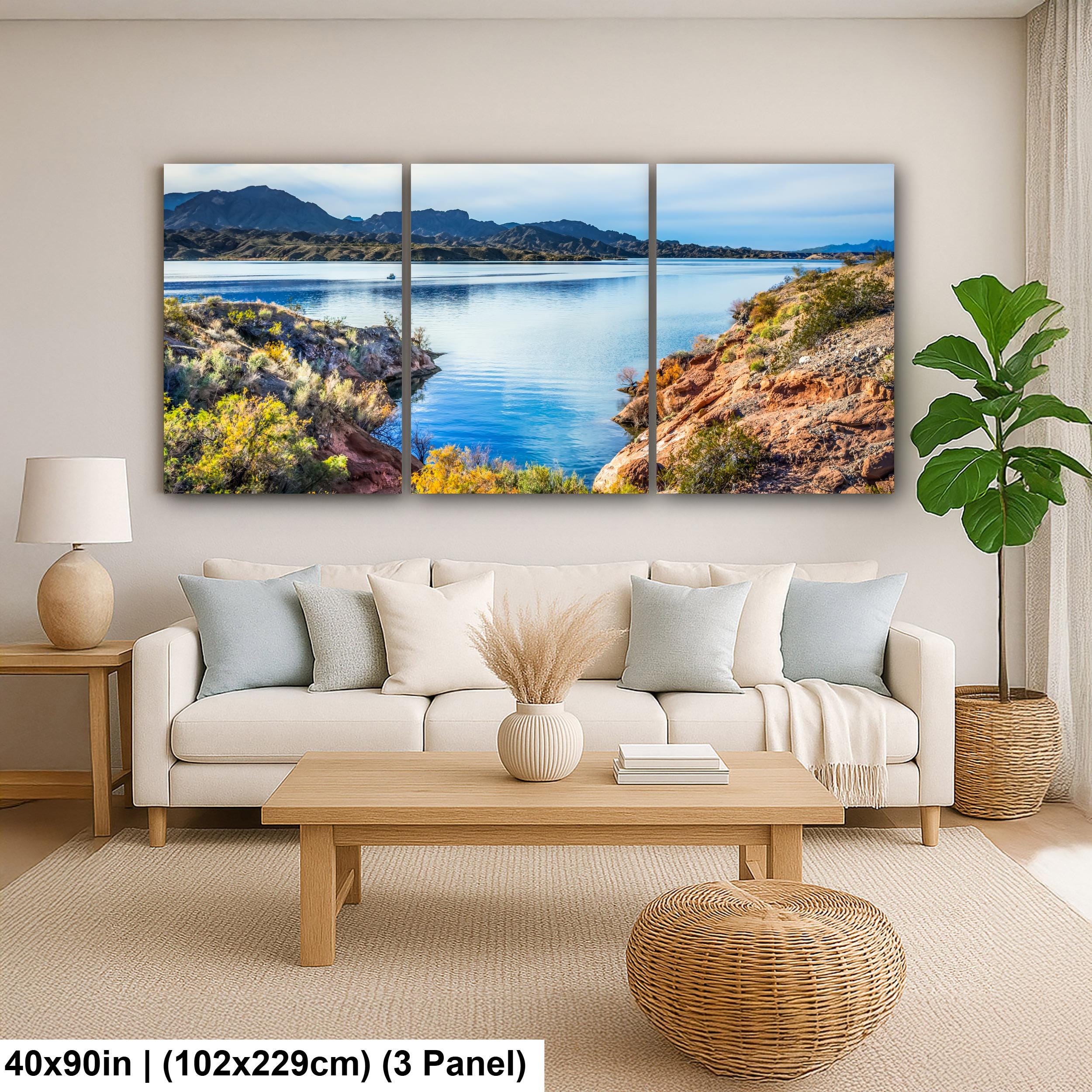 Lake Mead Desert Landscape with Mountain Views Nevada Arizona Border Photography Print