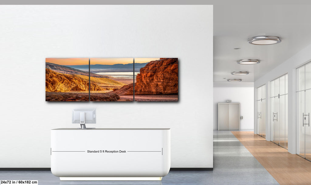 Golden Canyon Overlook at Sunset, Death Valley National Park California Photography Print