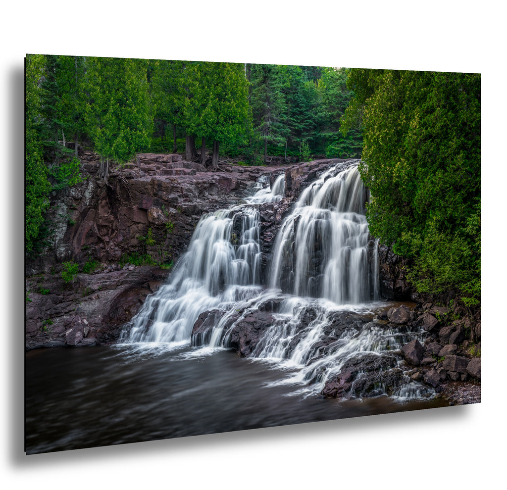 Gooseberry Falls Minnesota State Park Upper Falls Watercolor-Stylized Photography Print Wall Art, Nature Decor, Canvas Metal Acrylic