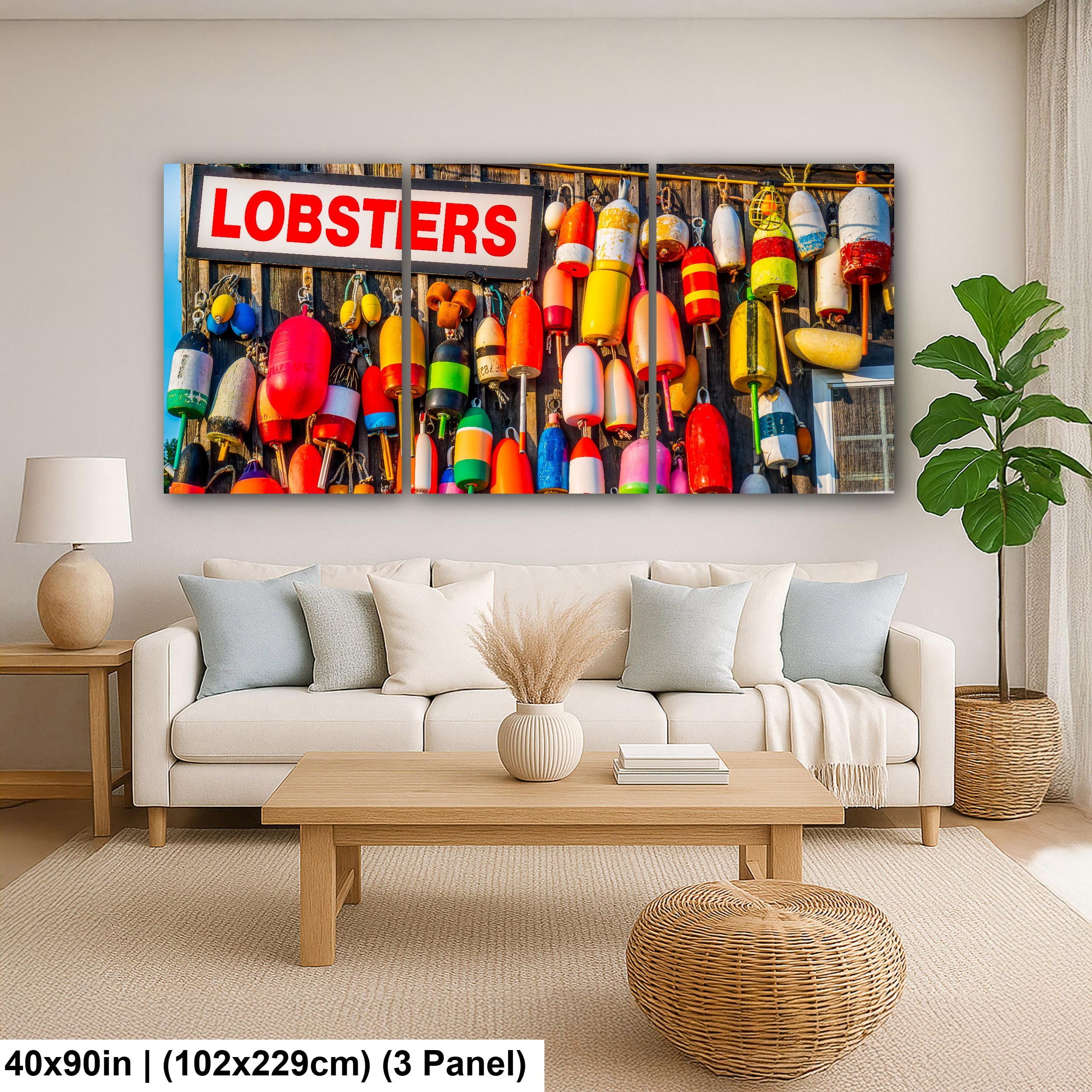 Coastal Tradition: Lobster Buoys Maine Fishing Village Photography Wall Art