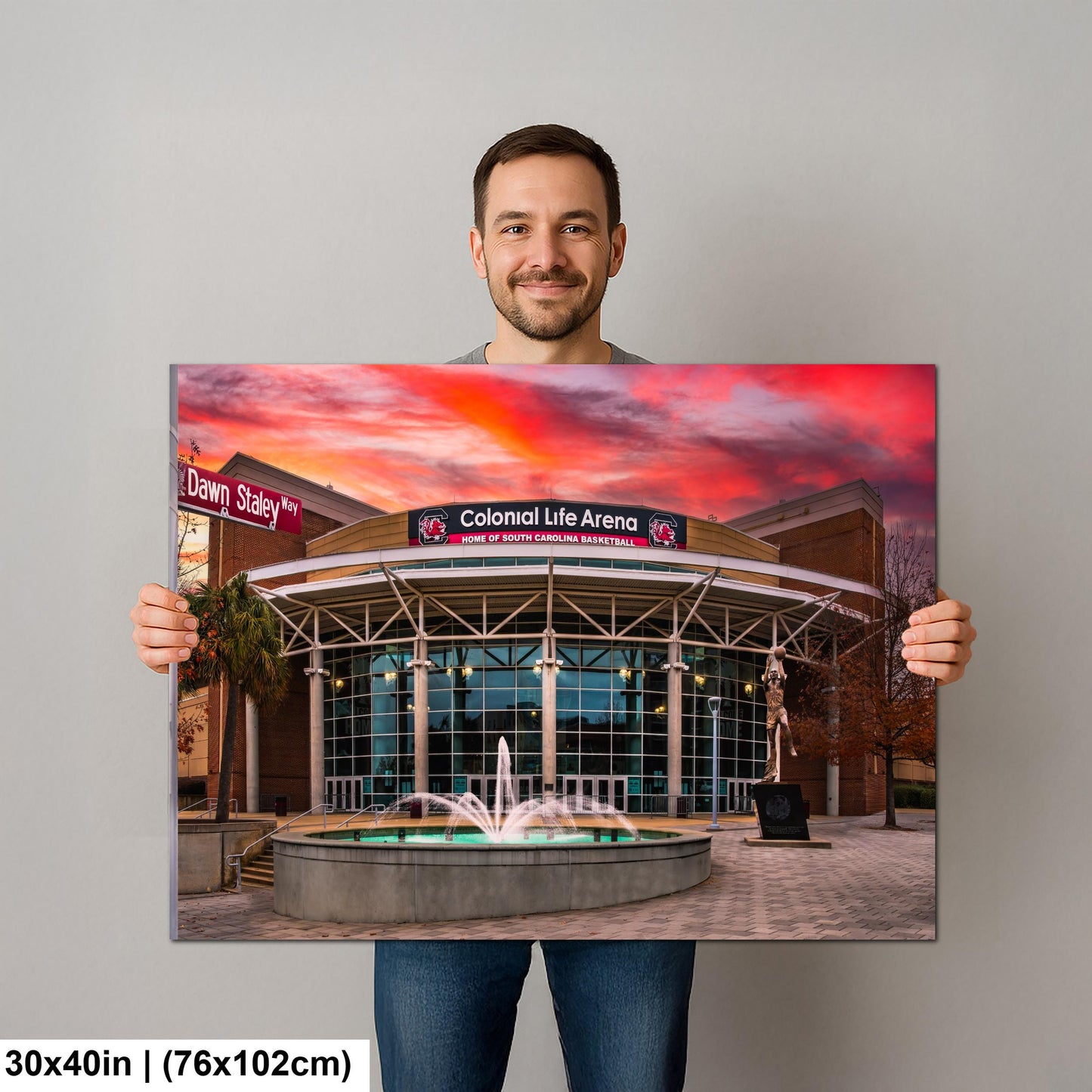 University of South Carolina Basketball Arena Print: A'ja Wilson Statue, Gamecocks Photography