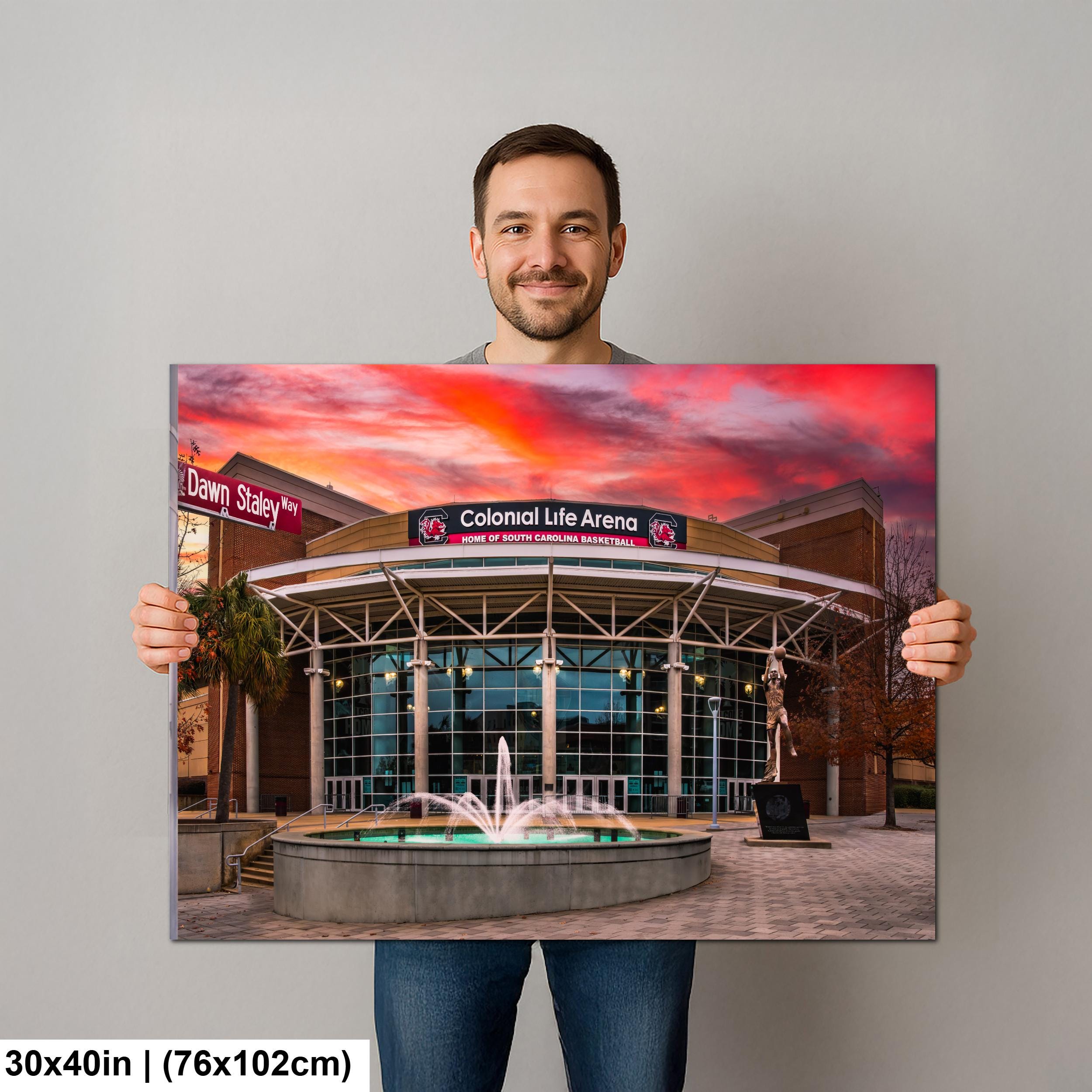 University of South Carolina Basketball Arena Print: A'ja Wilson Statue, Gamecocks Photography
