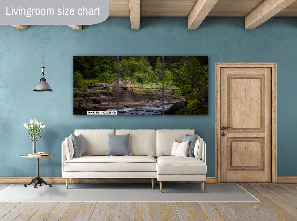 Swinging Bridge Jay Cooke State Park Minnesota Photo Print, Stone Pillar River Gorge Nature Wall Art Decor, Saint Louis River Travel Gift