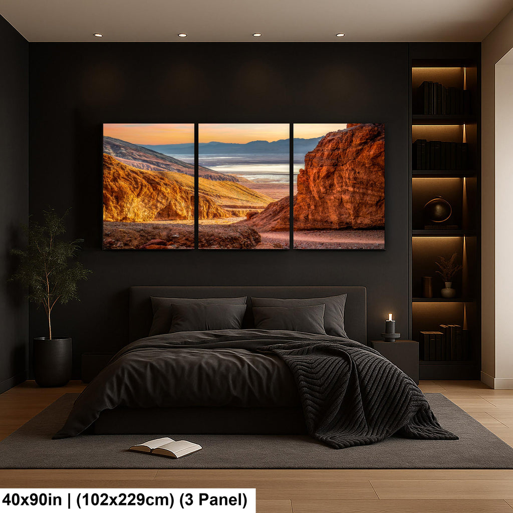 Golden Canyon Overlook at Sunset, Death Valley National Park California Photography Print