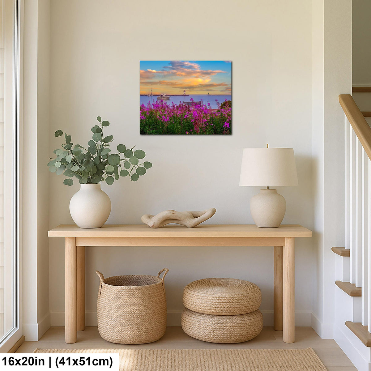 Purple Rosebay: Grand Marais Harbor Minnesota Coastal Photography Wall Art