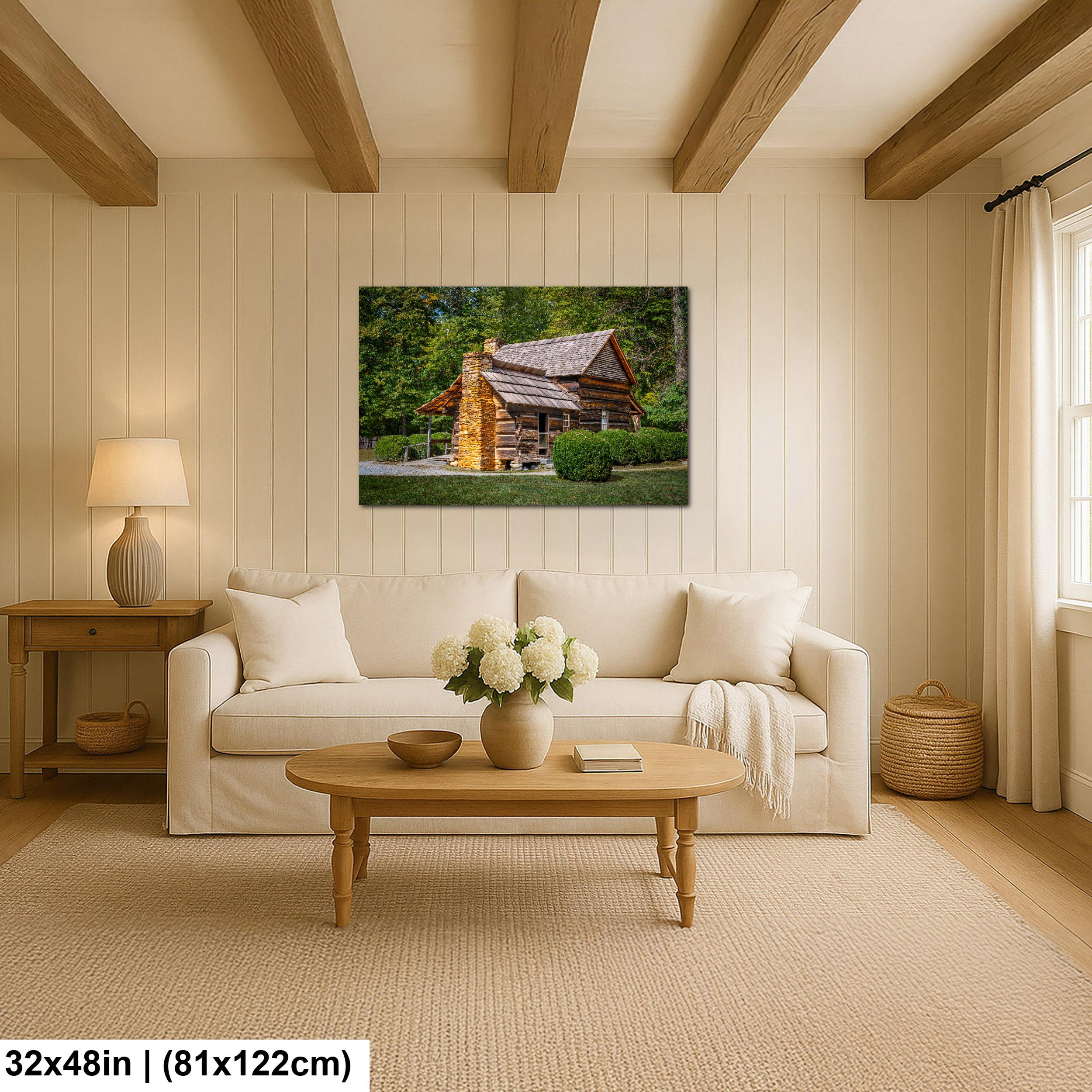 Mountain Homestead: Great Smoky Mountains NP Log Cabin Photography Wall Art