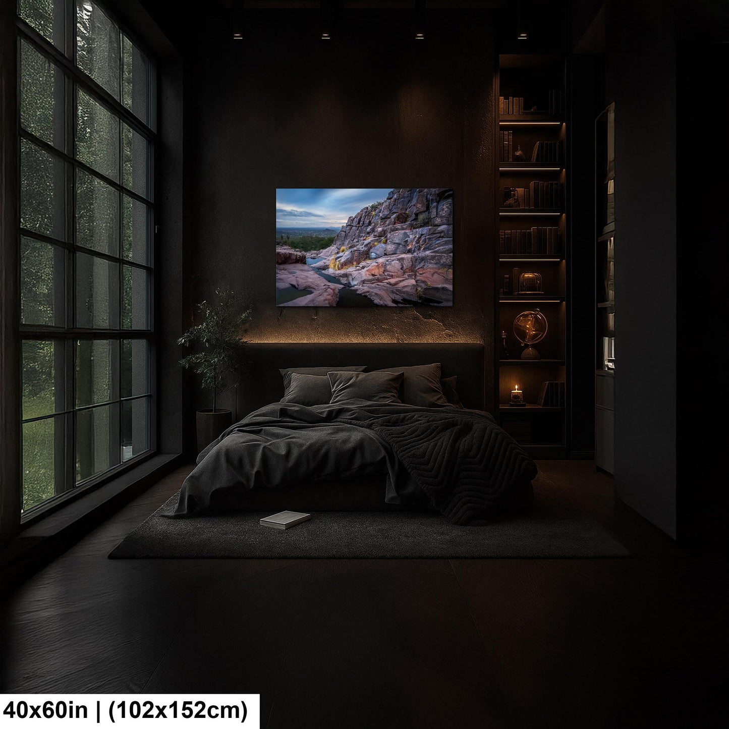 Arizona Petroglyph Print: Superstition Mountains Rock Art Wall Decor