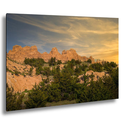 Badlands National Park Golden Rock Sunset Landscape Photography Wall Art