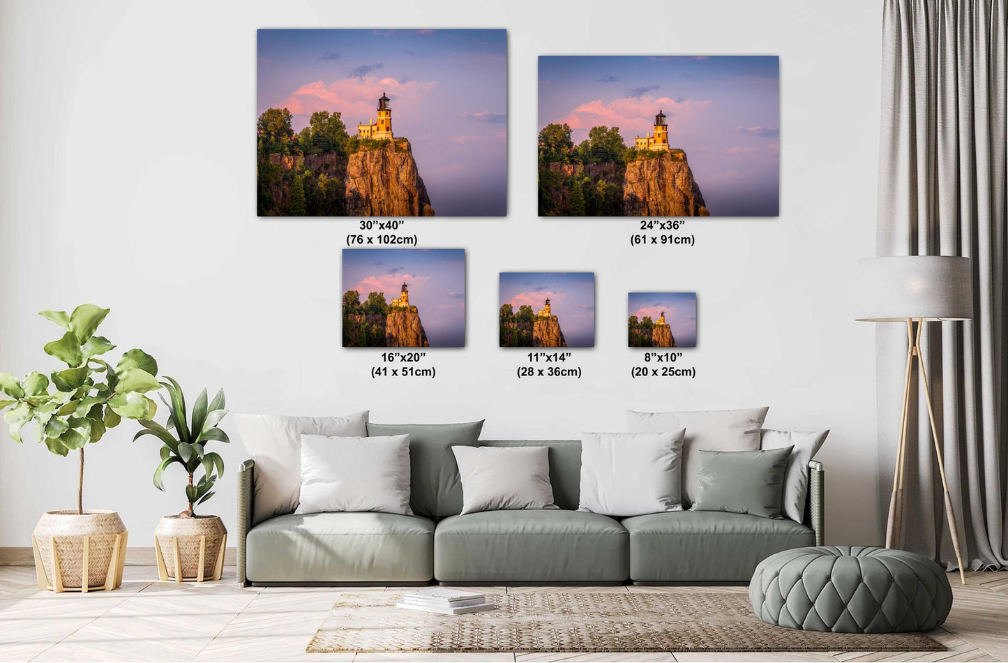 Split Rock Lighthouse Print – Minnesota Wall Art | Golden Hour Sunset Canvas