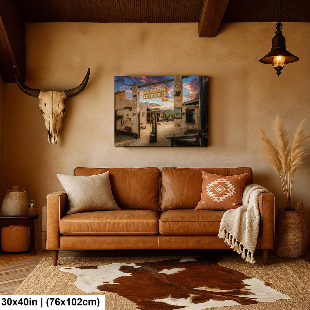Old Tombstone Gunfights Arizona Western Town Architecture Desert Wall Art