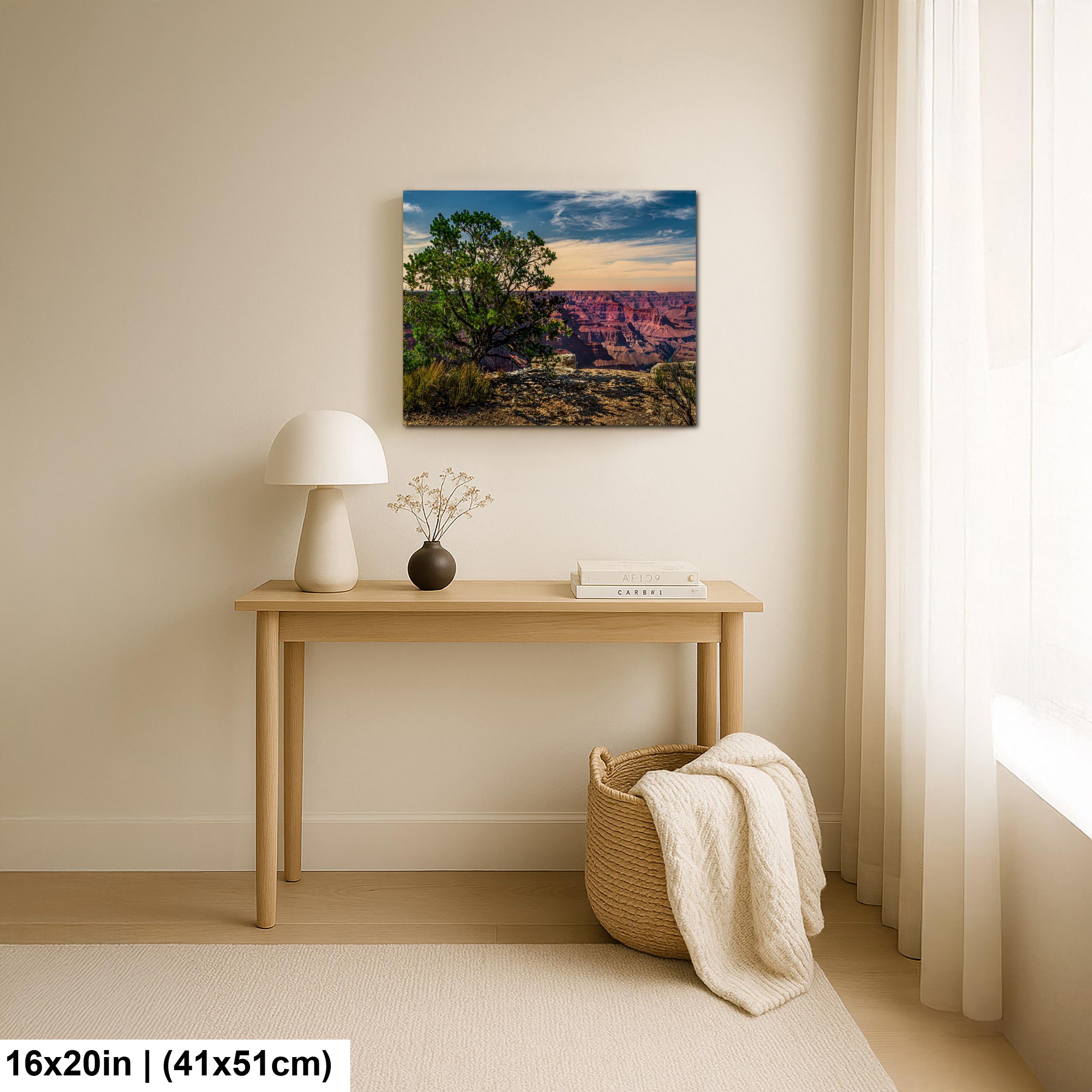 Juniper Tree Overlooking Grand Canyon, South Rim Arizona Wall Art, Canyon Landscape Photography Print