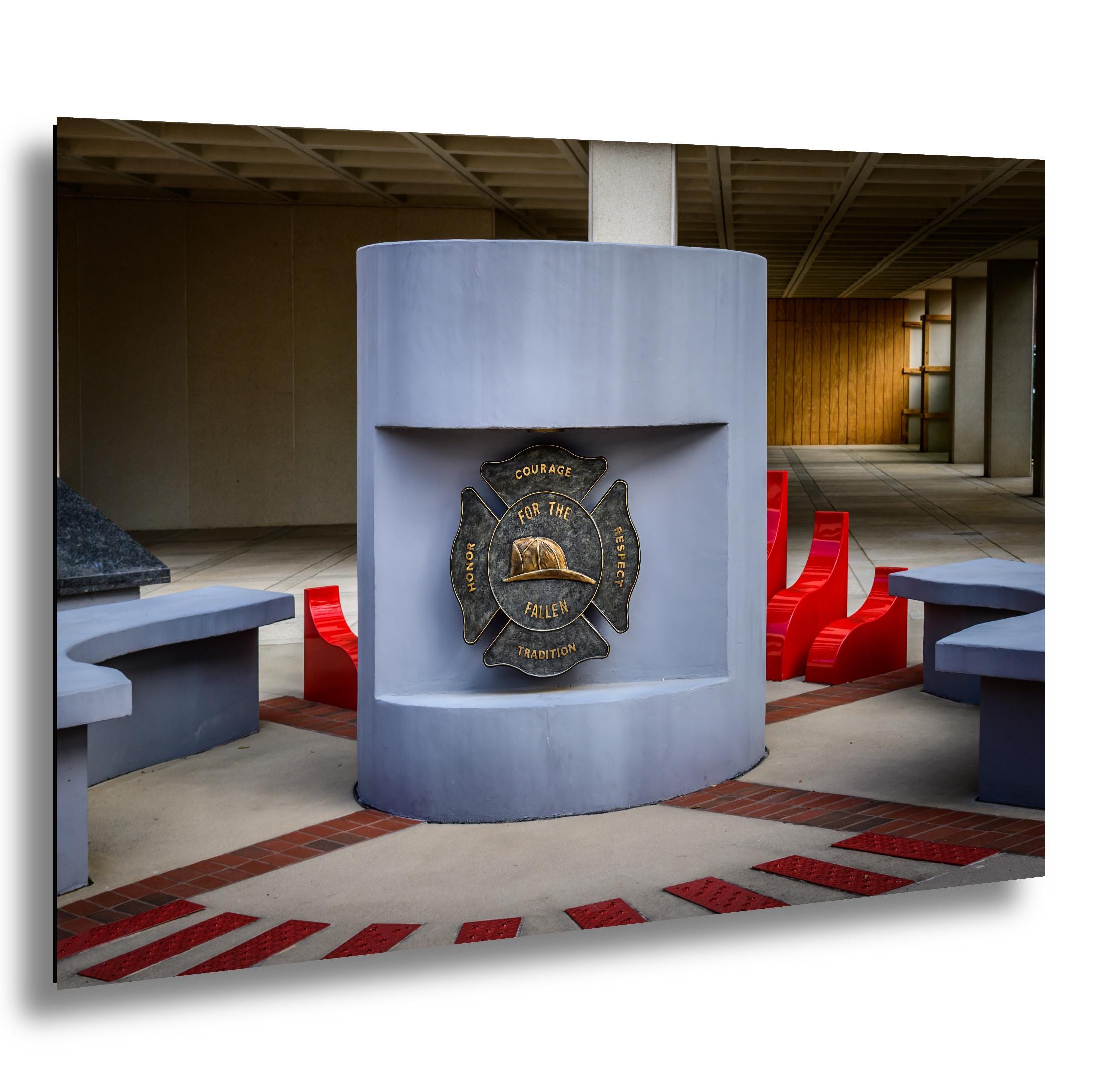 Florida Firefighter Memorial Tallahassee Honor the Fallen Tribute, Courage Respect Wall Print Wall Art Photography Metal/Canvas Home Decor