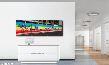 Tucson Mural - Sonoran Desert Animals Bicycle Mural With Rainbow Stripes, Photography Print Wall Art