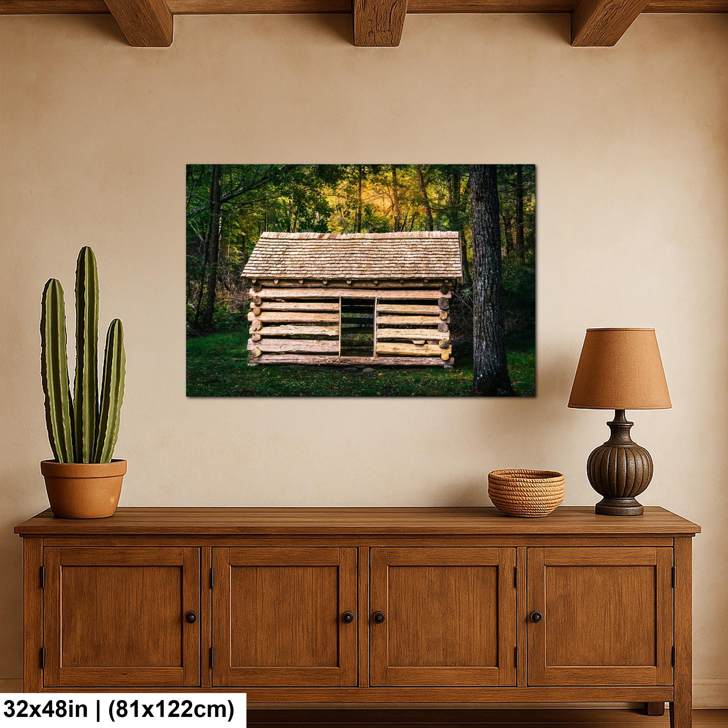 Woodland Homestead: Log Cabin Great Smoky Mountains National Park Wall Art