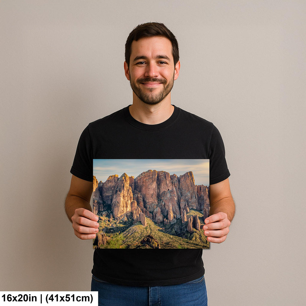 Superstition Mountains Desert Landscape, Lost Dutchman State Park Apache Junction Wall Arty Print