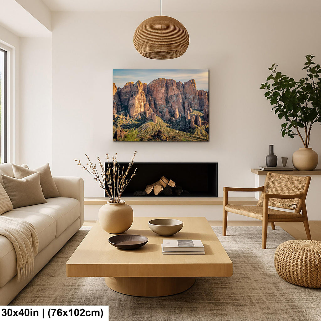 Superstition Mountains Desert Landscape, Lost Dutchman State Park Apache Junction Wall Arty Print