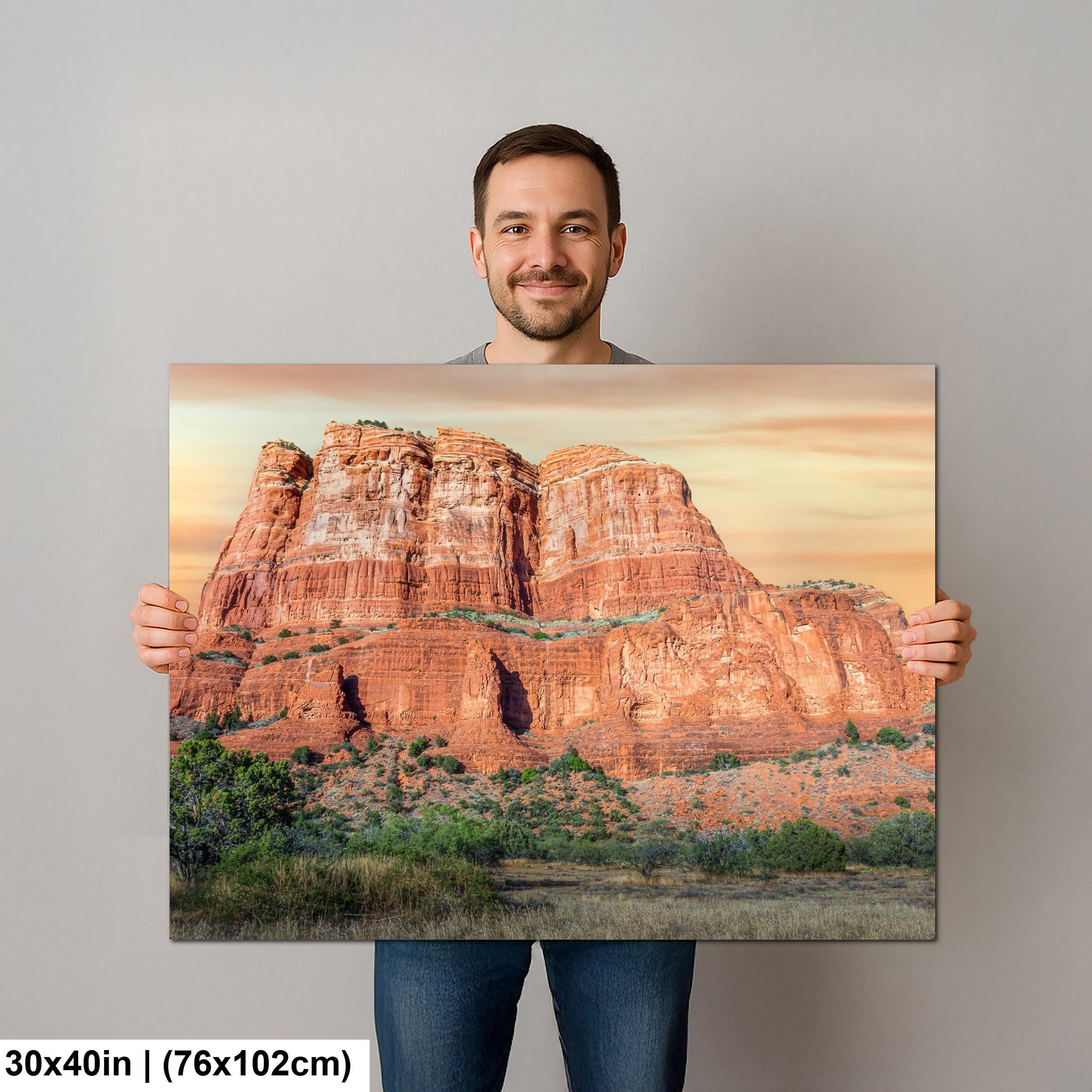 Sedona Arizona Red Rock Butte Photography Print, Southwest Desert Landscape Wall Art