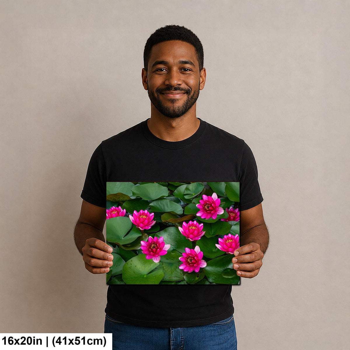 Magenta Blooms: Nymphaea Water Lilies Botanical Photography Wall Art